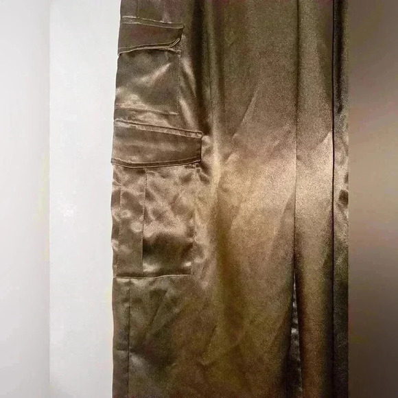 Women's High-Rise Satin Cargo Pants - A New Day Copper, Size 2 - Picture 4 of 5